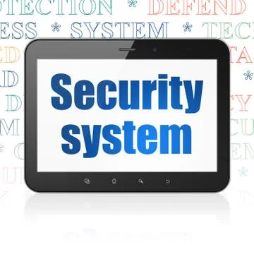 Security concept: Tablet Computer with Security System on display Stock Illustration