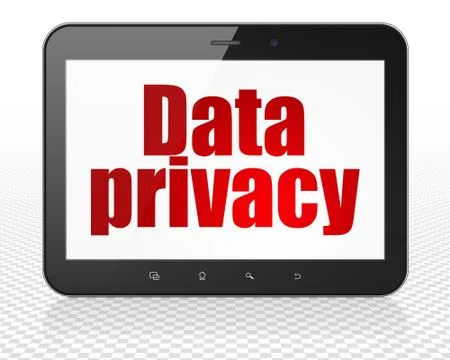 Security concept: Tablet Pc Computer with Data Privacy on display Illustrazione stock