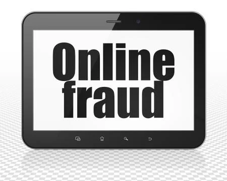 Security concept: Tablet Pc Computer with Online Fraud on display Ilustración de archivo