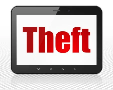 Security concept: Tablet Pc Computer with Theft on display イラスト素材