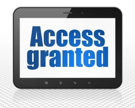 Security concept: Tablet Pc Computer with Access Granted on display Illustrazione stock