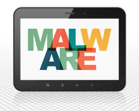 Security concept: Tablet Pc Computer with Malware on  display イラスト素材