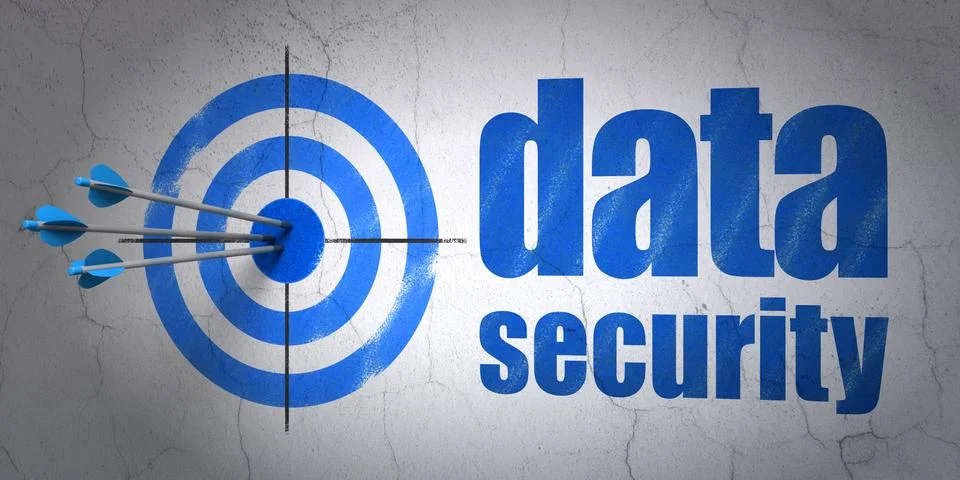 Security concept: target and Data Security on wall background Stock Illustration