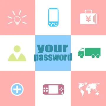 Security concept. Text Your password . Infographic dashboard ui interface tem Ilustração Stock