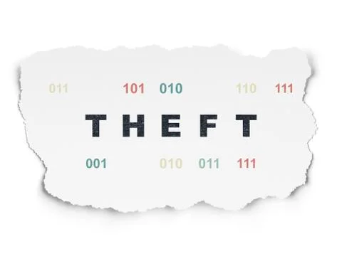 Security concept: Theft on Torn Paper background Stock Illustration