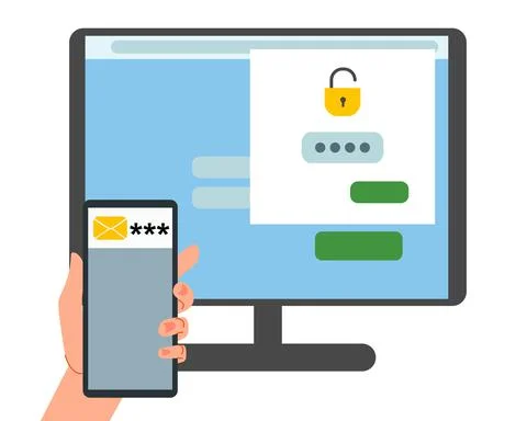 The security concept of two-factor authentication. Lock icons in the account on Stock Illustration