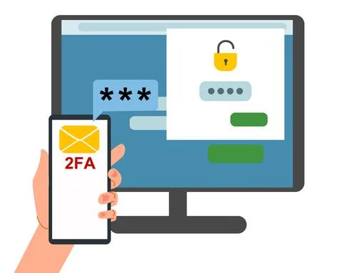 The security concept of two-factor authentication. Lock icons in the account on Stock Illustration