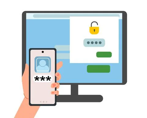 The security concept of two-factor authentication. Lock icons in the account on Stock Illustration