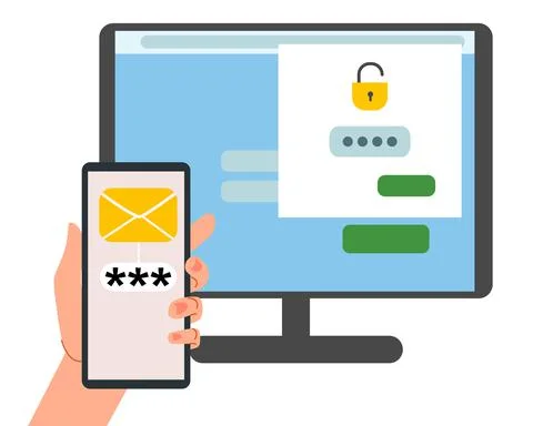 The security concept of two-factor authentication. Lock icons in the account on Stock Illustration