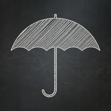 Security concept: Umbrella on chalkboard background 스톡 일러스트