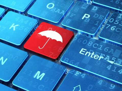 Security concept: Umbrella on computer keyboard background イラスト素材