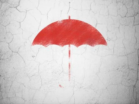 Security concept: Umbrella on wall background Stock Illustration