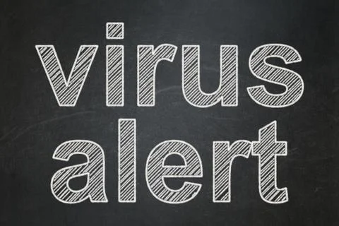 Security concept: Virus Alert on chalkboard background Stock Illustration
