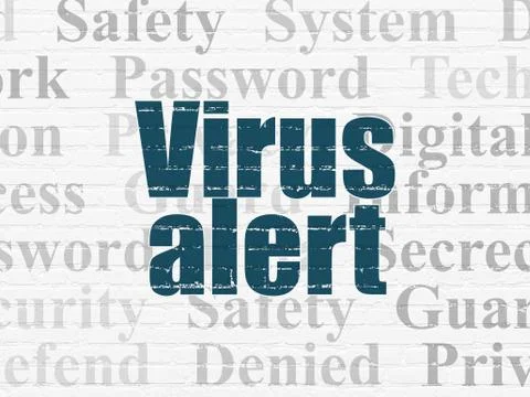 Security concept: Virus Alert on wall background Stock Illustration