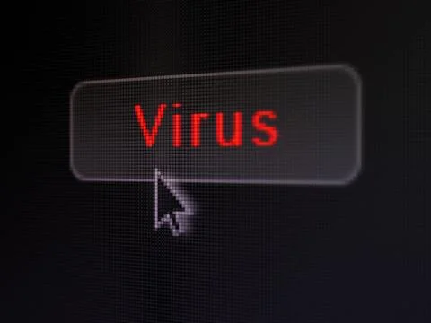 Security concept: Virus on digital button background Stock Illustration