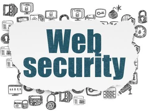 Security concept: Web Security on Torn Paper background Stock Illustration