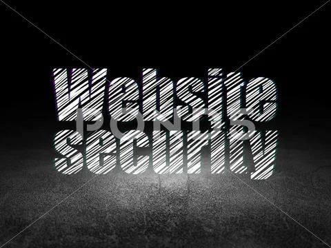 Security Concept: Website Security In Grunge Dark Room