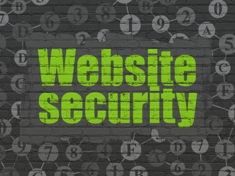 Security concept: Website Security on wall background 스톡 일러스트