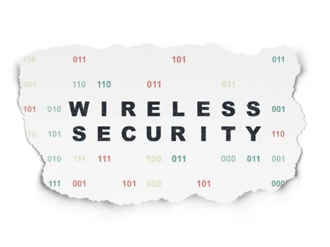 Security concept: Wireless Security on Torn Paper background 库存插图
