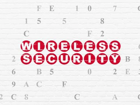 Security concept: Wireless Security on wall background Illustrazione stock