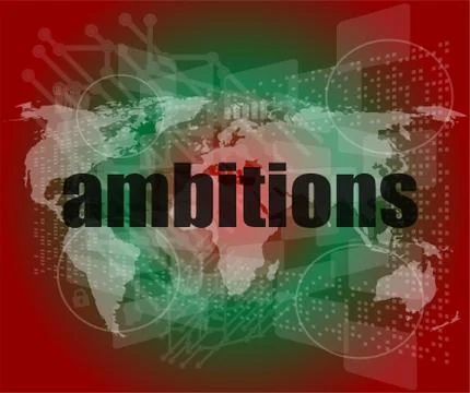 Security concept: word ambitions on digital screen Stock Illustration