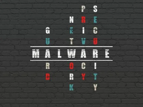 Security concept: word Malware in solving Crossword Puzzle Stock Illustration