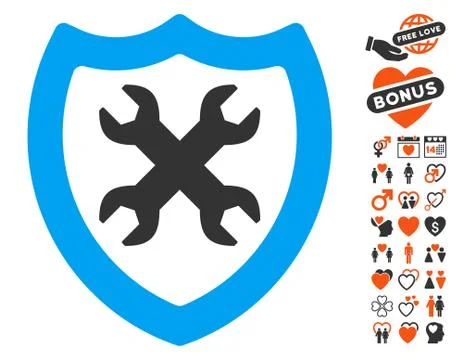 Security Configuration Icon With Bonus 스톡 일러스트