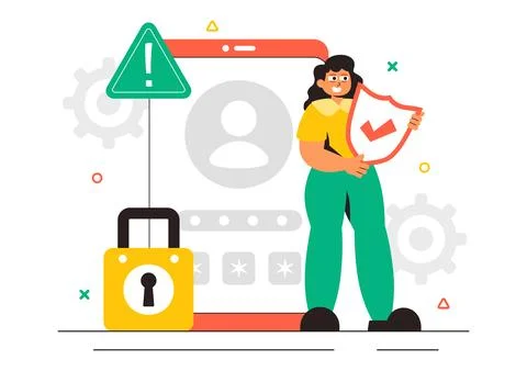 Security Consulting Illustration Featuring Information Technology and Ethic.. 스톡 일러스트