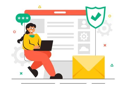 Security Consulting Illustration Featuring Information Technology and Ethic.. Stock Illustration