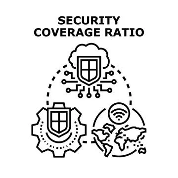 Security coverage ratio protecting global cloud data privacy Illustrazione stock