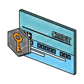 Security credit card scribble Stock Illustration