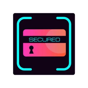 Security credit card simple isolated vector icon. Pay lock. Bank icon secure Stock Illustration