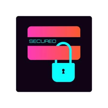 Security credit card simple isolated vector icon. Pay lock. Bank icon secure Stock Illustration