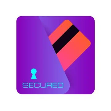 Security credit card simple isolated vector icon. Pay lock. Bank icon secure Stock Illustration