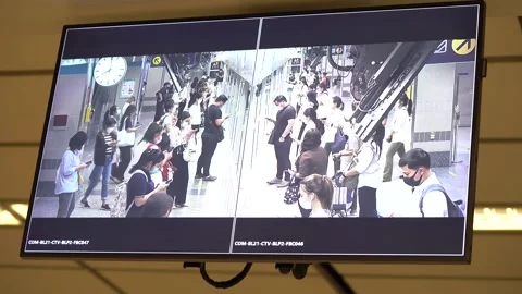 Security CTV System Screen Display at Bu... | Stock Video | Pond5
