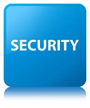 Security cyan blue square button Stock Illustration