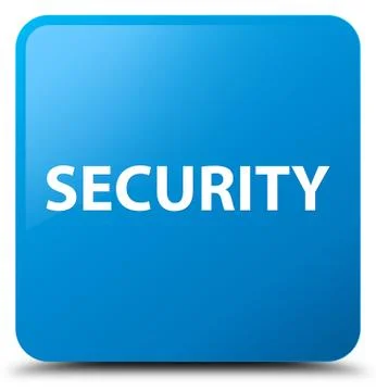 Security cyan blue square button Illustrazione stock