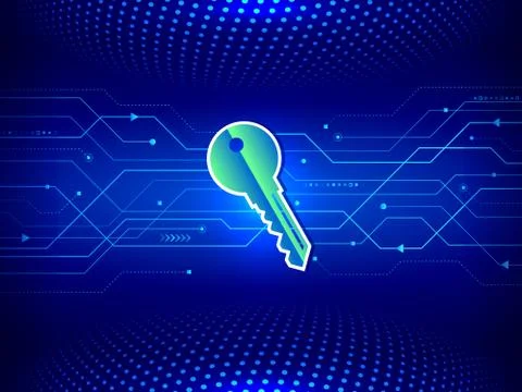 Security cyber key digital concept. Stock Illustration