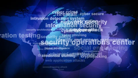 Security in cyber secure world map safeguarding data transfer and secure Stock Footage 270279325