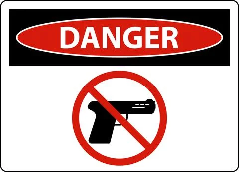 Security Danger Sign On White Background Illustrazione stock