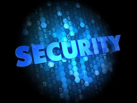 Security on Dark Digital Background. Illustrazione stock