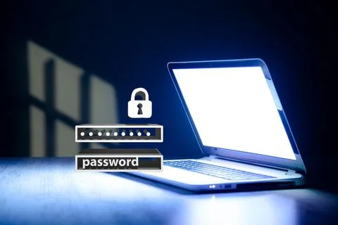 Security data code digital concept 3D illustration Stock Photos