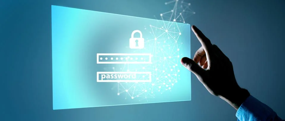 Security data code digital concept .3D illustration Stock Photos