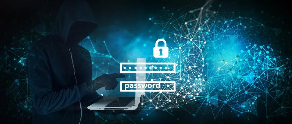 Security data code digital concept .3D illustration Stock Photos