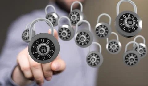 A security data code digital in hand 写真素材