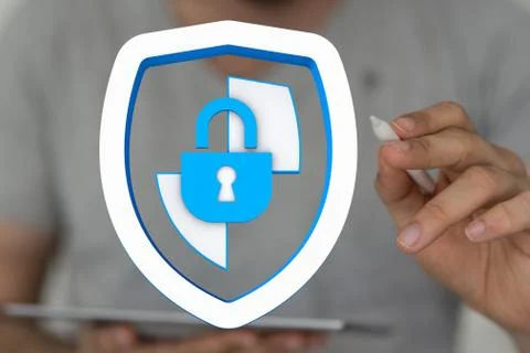 A security data code digital in hand Stock Photos