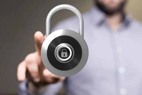 A security data code digital in hand Stock Photos