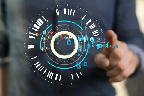 A security data code digital in hand Stock-Fotos