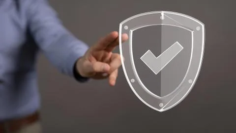 A security data code digital in hand 스톡 사진