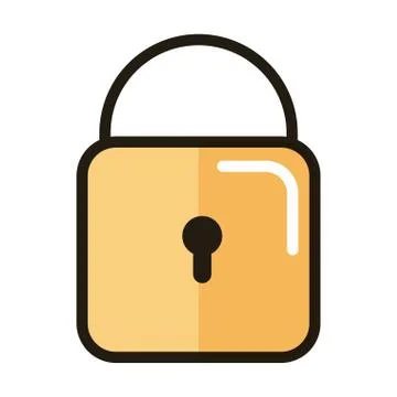 Security data padlock internet web technology interface line and fill style icon Stock Illustration